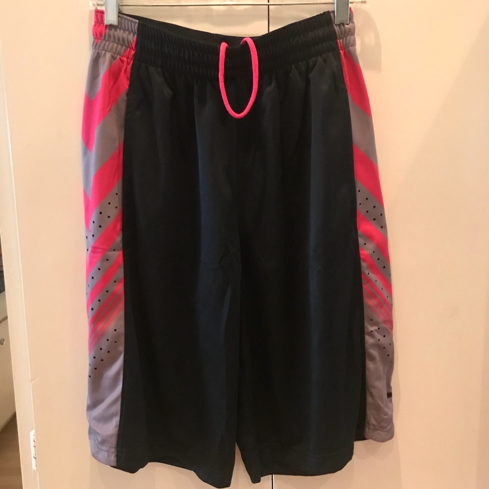 Nike Dri Fit black and pink basketball shorts (S)